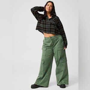 Torrid High Rise Forest Green Baggy Cargo Pants